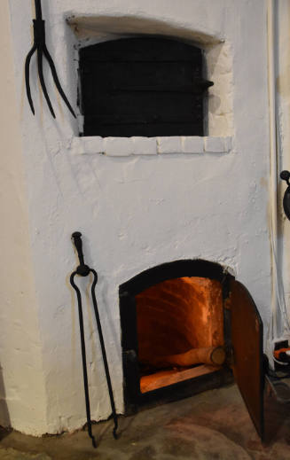 A view of the original oven doors in the Telfair mansion kitchen.