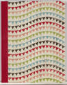 The front cover features a solid red fabric spine and colorful alternating bunting.